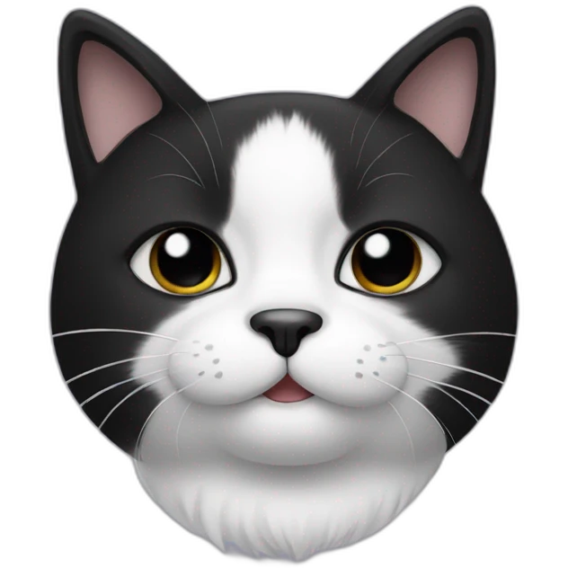 Black and white cat with moustache emoji