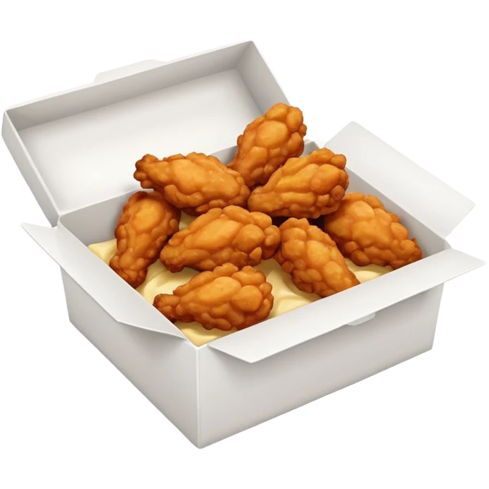 white box filled with boneless fried chicken wings emoji