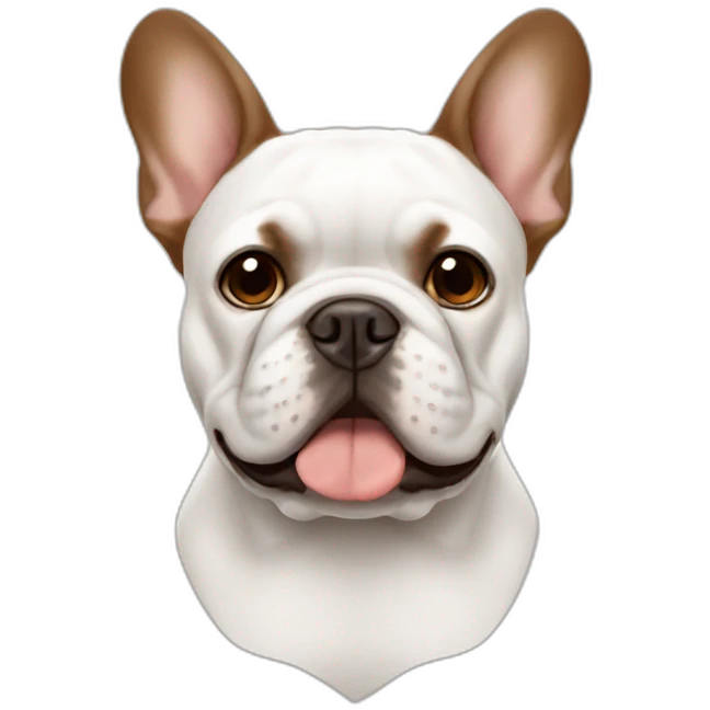 white with brown French Bulldog emoji