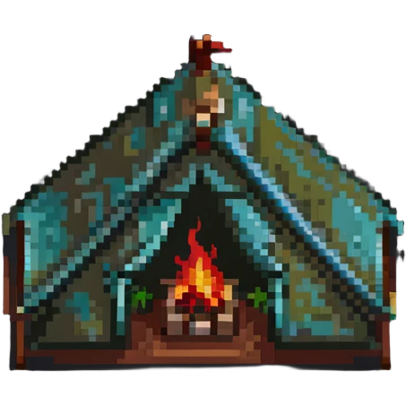 white and green camping tent emoji