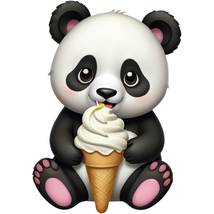 Panda eating ice cream emoji