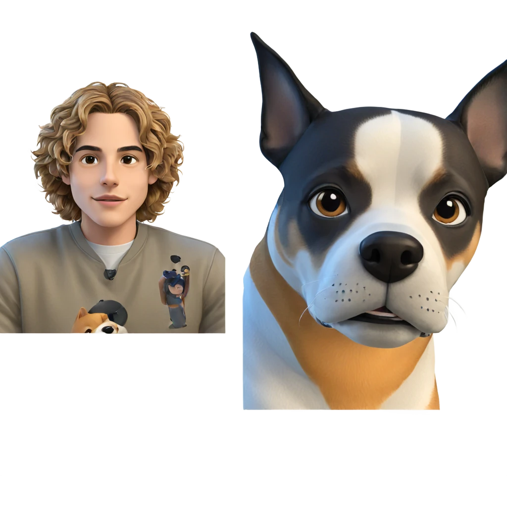 boy and shiba inu portrait emoji