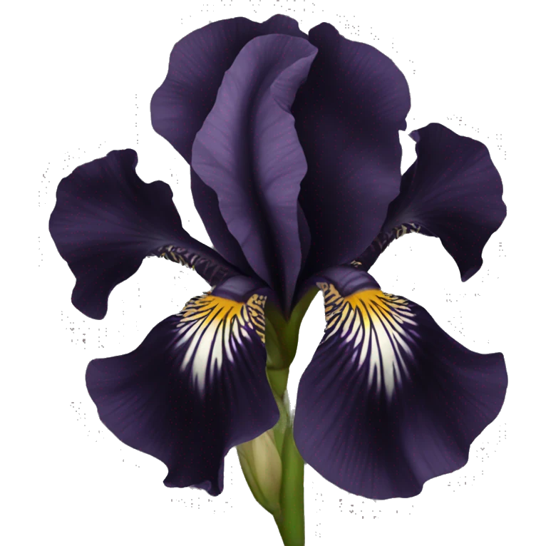 Black Iris flower dark black emoji