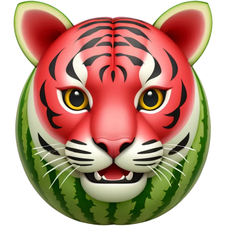 watermelon carved into tiger shape emoji