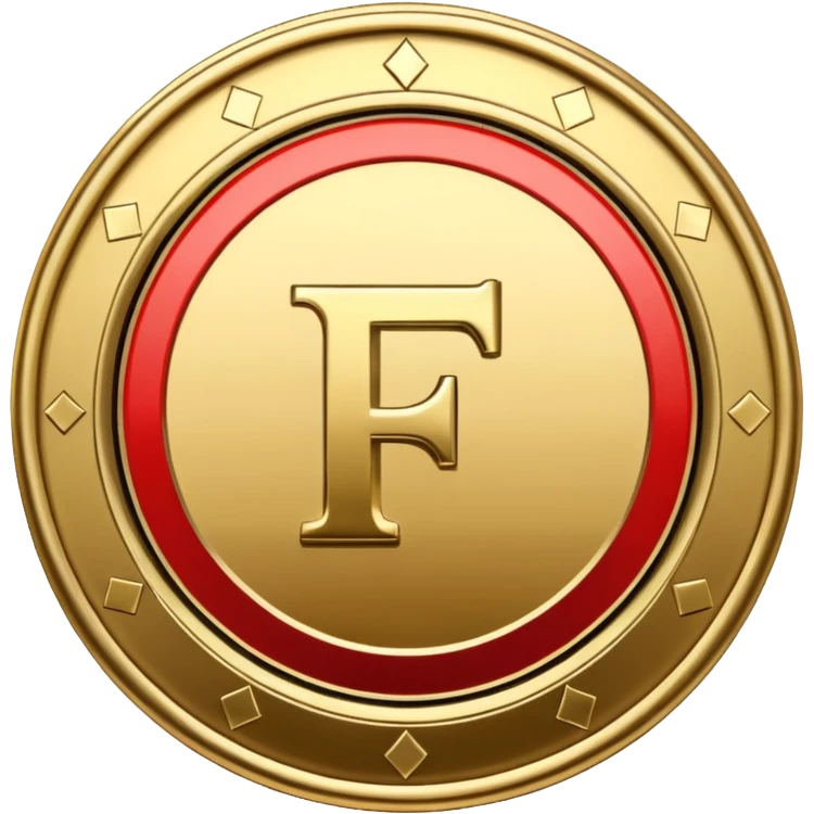 Currency crypto money symbol for the money "Fcoins" letter F, casino coin colored

Dont make an E emoji