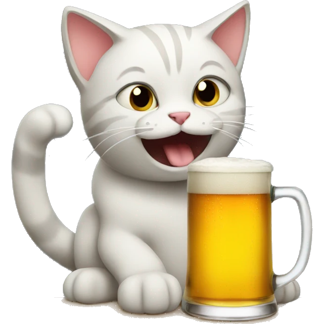 Cat drinking beer emoji