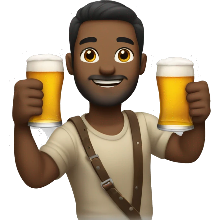 Guys cheersing a beer  emoji