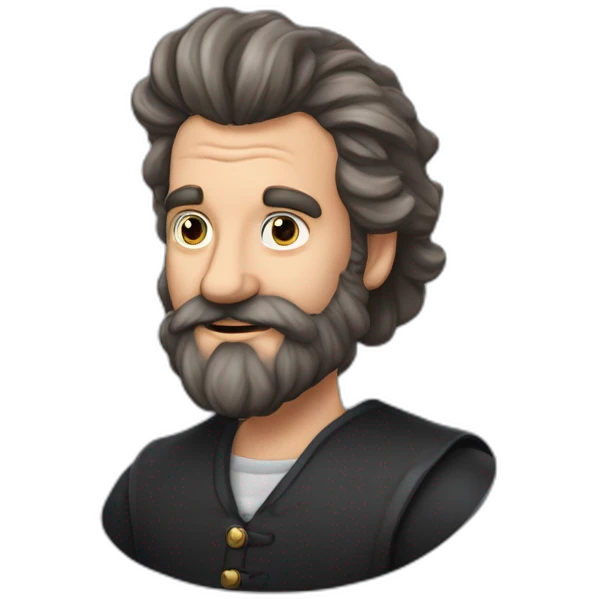 Grand vieux chauve barbu se fait frapper par jeune barbu aux cheveux longs attachés emoji