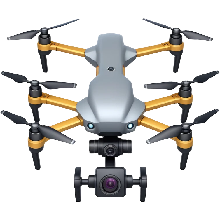 professional camera drone object icon, stabilized gimbal camera, large lens, futuristic drone body, 3D cartoon, mobile game icon style, centered, clean background, no text, no watermark
  emoji