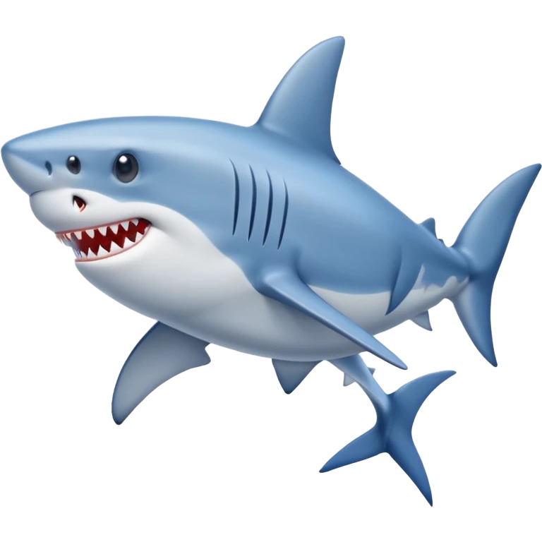 Shark wearing blue shoes on its fins emoji
