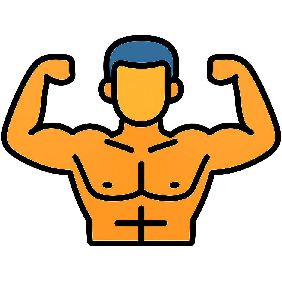 A muscular man. emoji