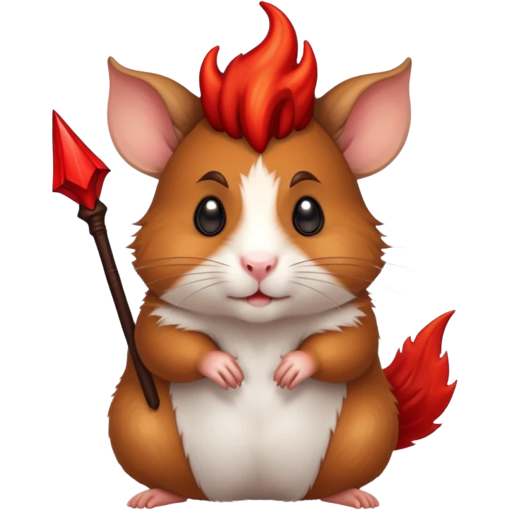 Hamster with devil horns and a tail emoji