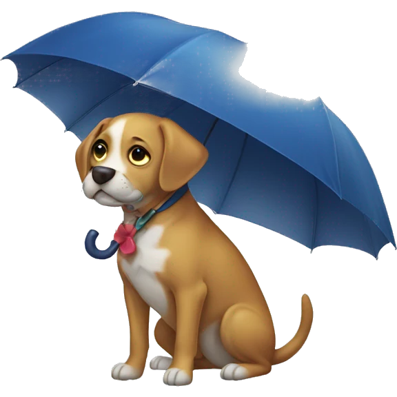 Dog with umbrella emoji