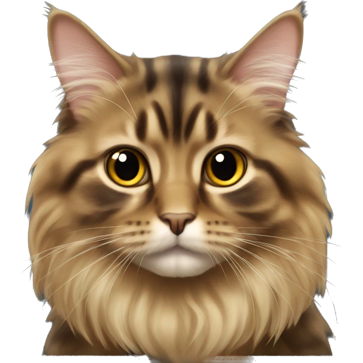 a long haired tortoseshell cat emoji