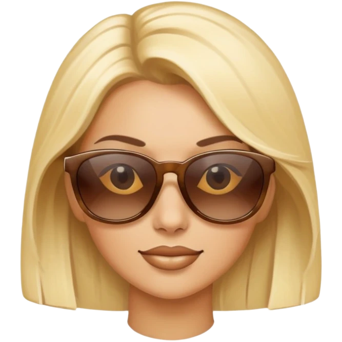 blonde woman with sunglasses emoji