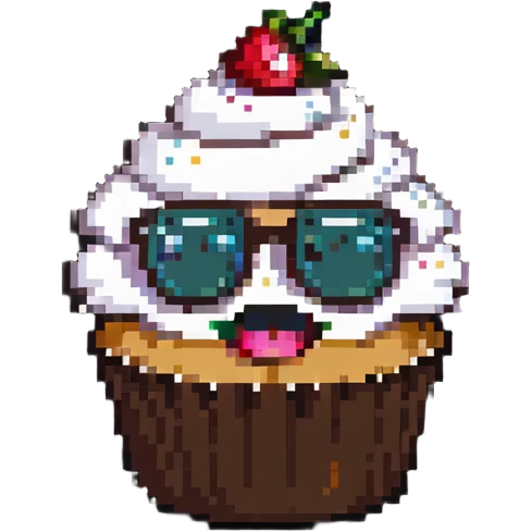 cupcake with glasses emoji