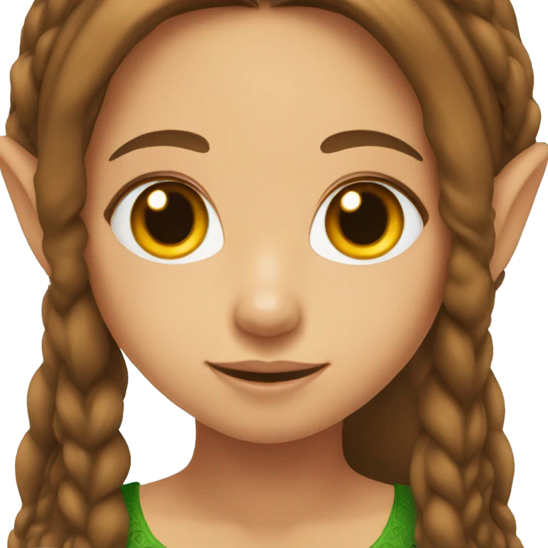 girl with long brown hair with elf ears emoji