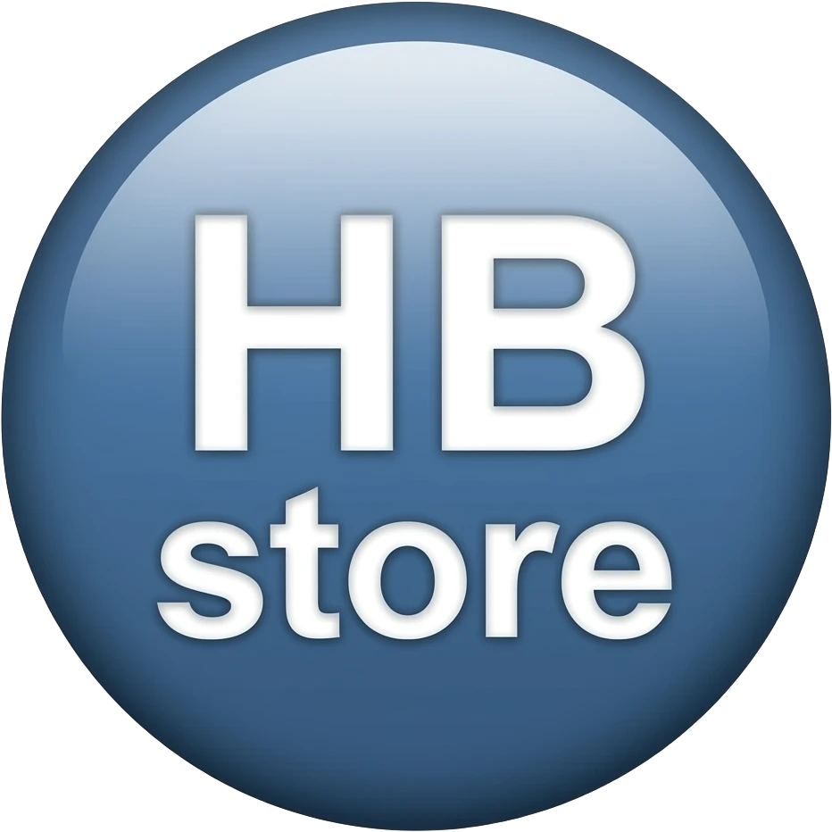 creer moi une icone ronde ecrit HB store au milieu effet ps5 emoji