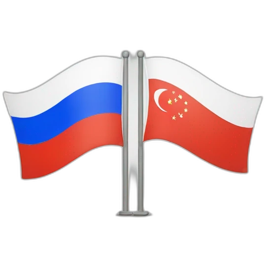 Two flags. Russia flag and Singapore Flag emoji