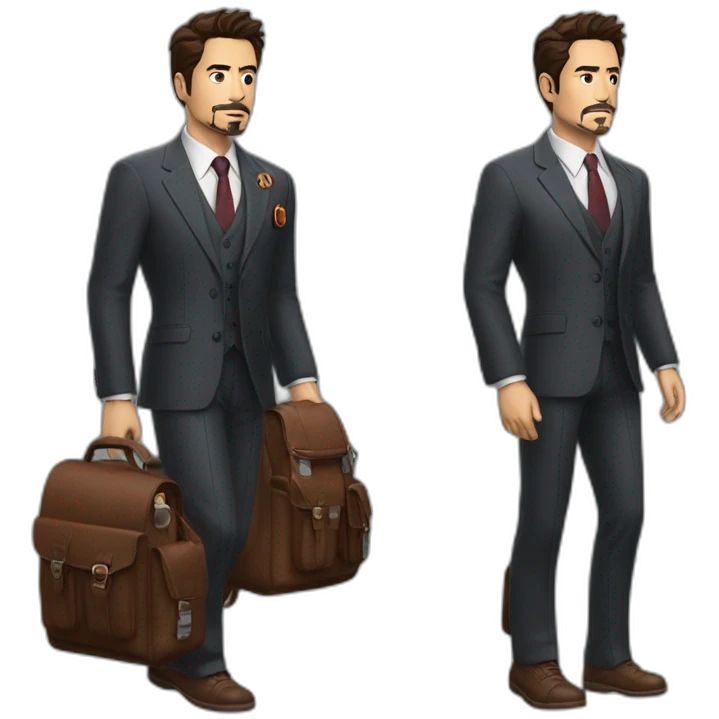 tony stark with college bag emoji