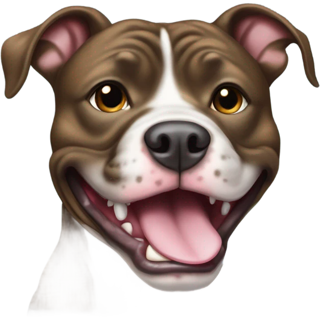 Brindle pitbull smiling emoji