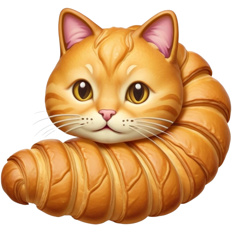 croissant with cat face and tail emoji