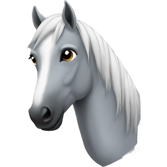 Grey horse with black mane emoji