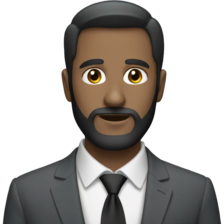 a man with a dark beard in a grey suit emoji