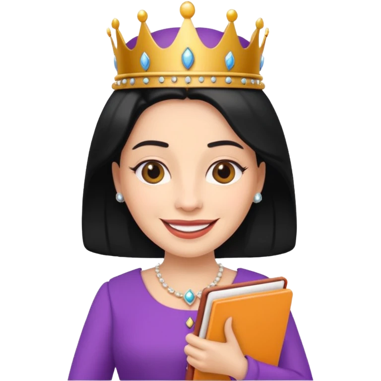 The Queen holding a notepad emoji