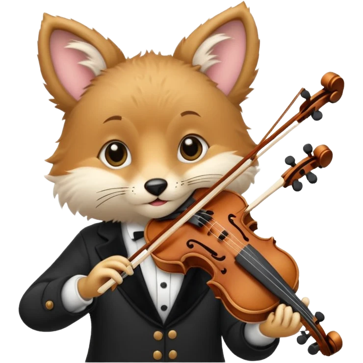 cute animal playing violin, charming emoji