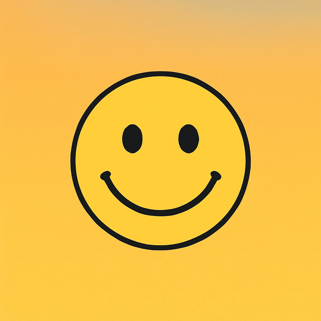 Frame 2: Gradient background with smiley face, very faint hint of blue, no grid lines yet emoji