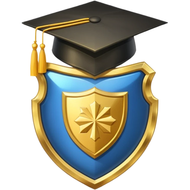 Shield with Graduation Cap emoji