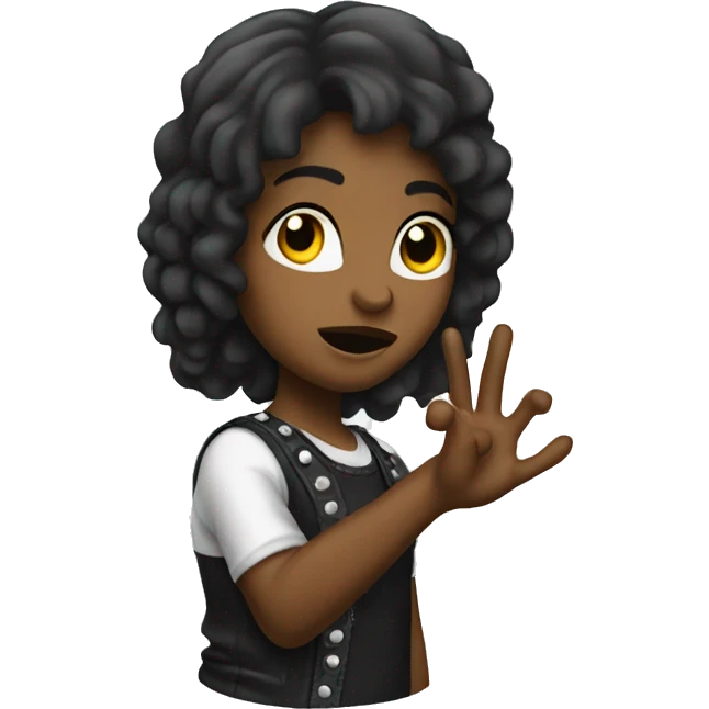 Blows girl rock and roll hand emoji