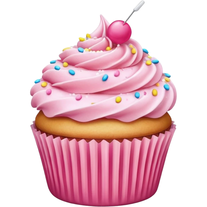 Cupcake with pink icing emoji
