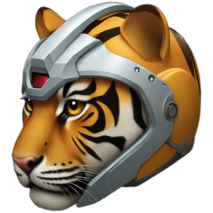 A tiger with the Iron man helmet emoji