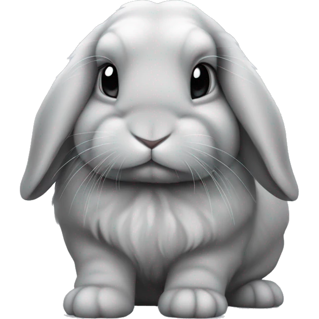 gray mini holland lop bunny emoji