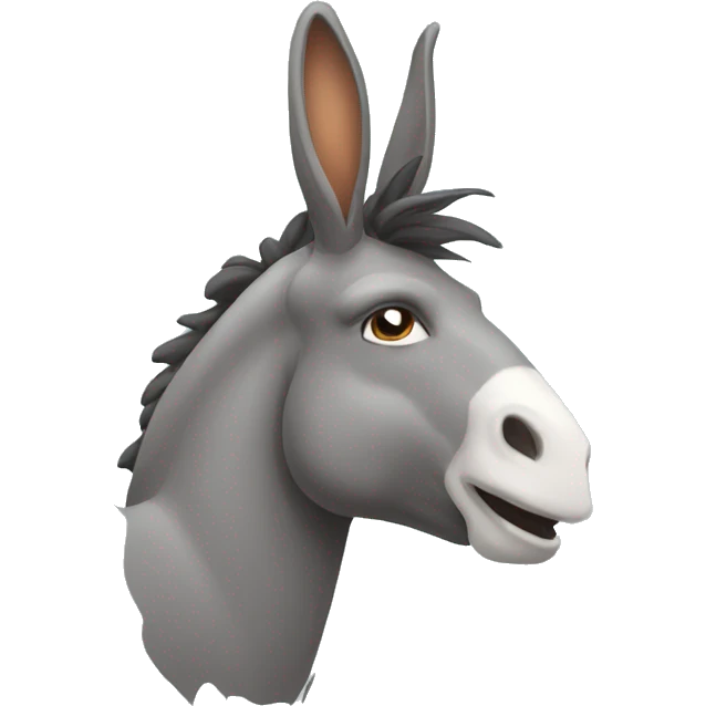 A donkey with horns like a rabbit and a horse's tail emoji