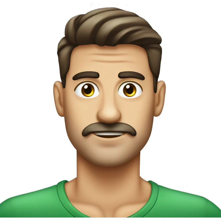 HOMBRE ALTO. CALVO CON OJOS VERDES CABELLO CAFE DELGADO AELGRE  emoji