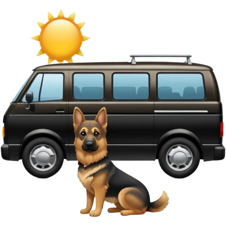 Van with German shephard emoji