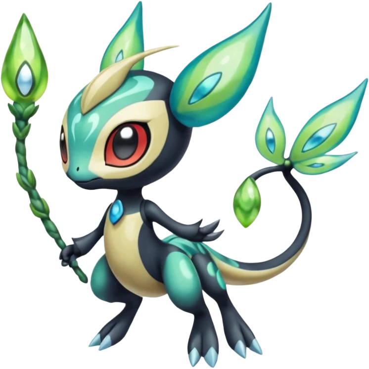 Splash-patterned emotional sparky sparky boom boom painful Meloetta-Guilmom-Salandit-Celebi-Pokémon-Fakémon-fusion-hybrid-creature emoji