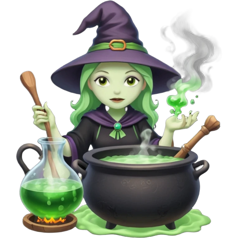 green witch cooking potion emoji