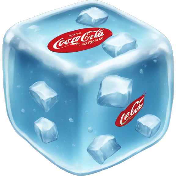 ice cubes in a coca-cola emoji