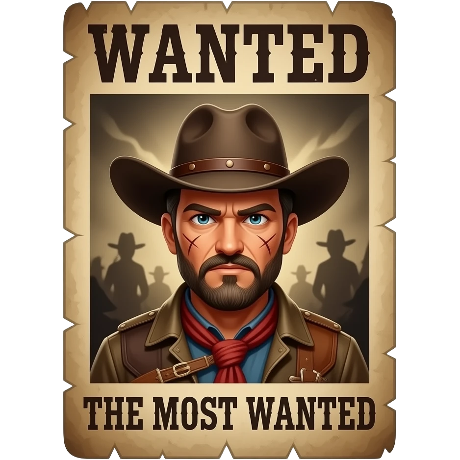 most Wanted cowboy poster emoji