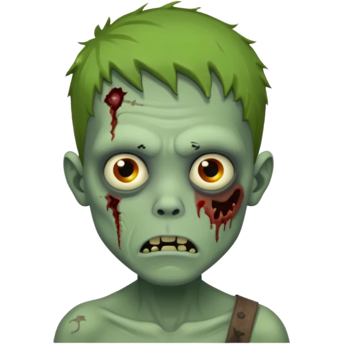 a green boy zombie with a boring face emoji