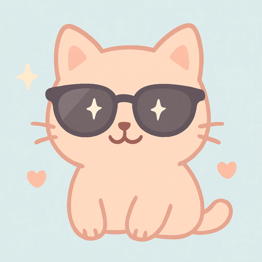 cat wearing sunglasses, cute and charming emoji