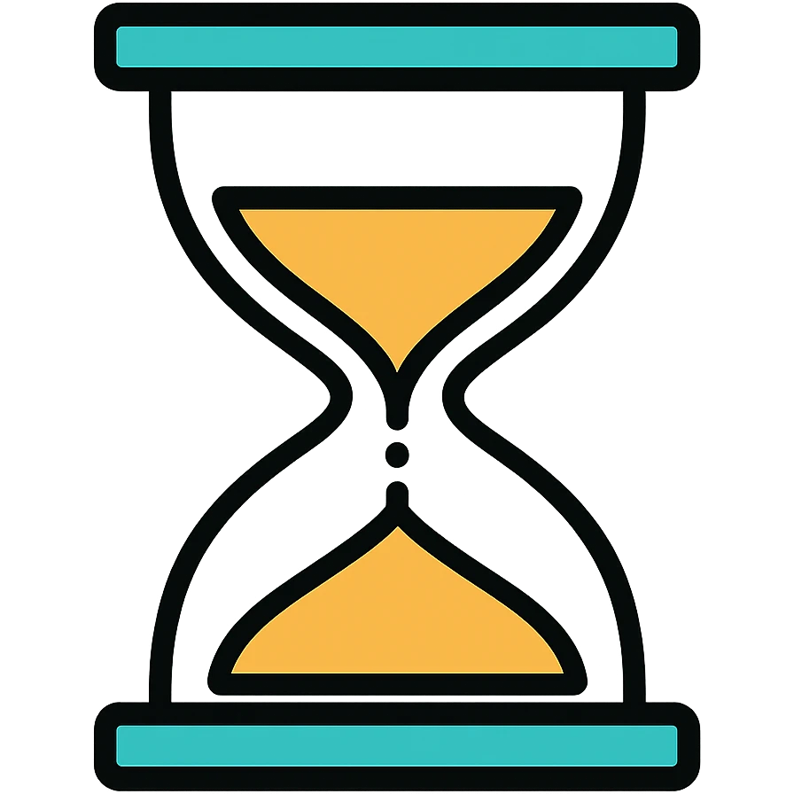 Add vibrant color to the hourglass, keep it simple and easy to read, no background. emoji
