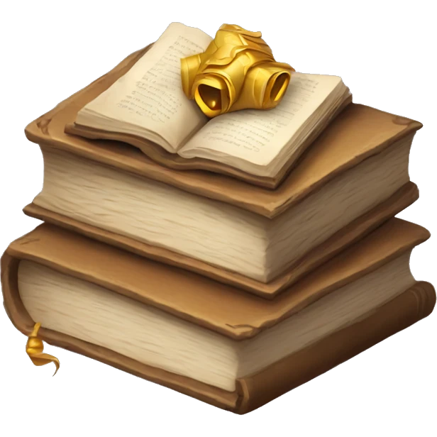 pile of books and scrolls, dungeons and dragons emoji