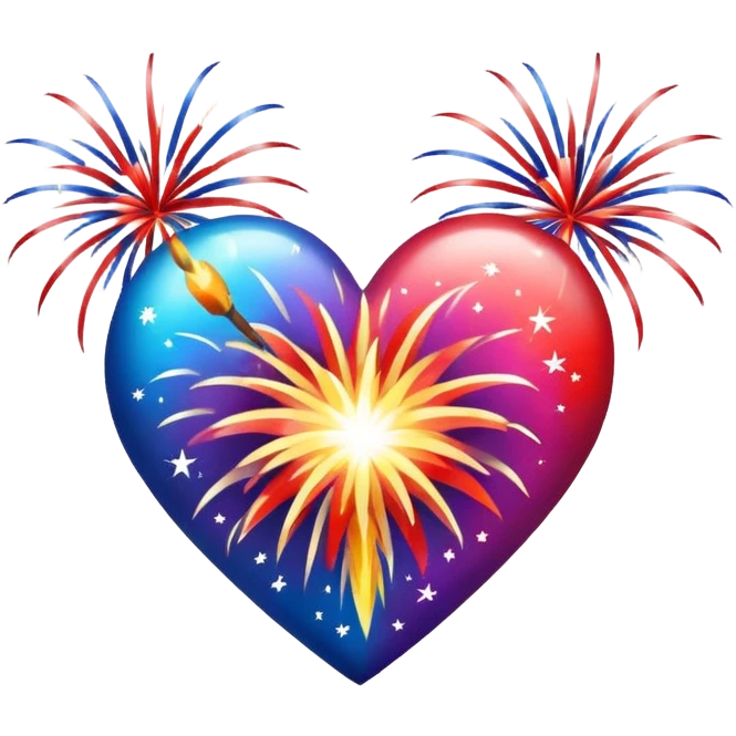 Firework heart emoji