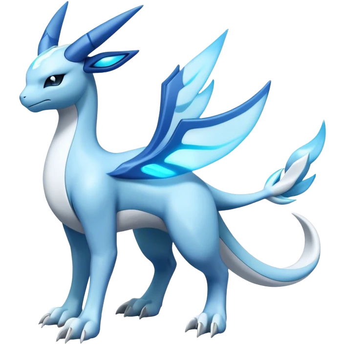 Futuristic Lugia-Suicune-Glaceon-hybrid, full body  emoji