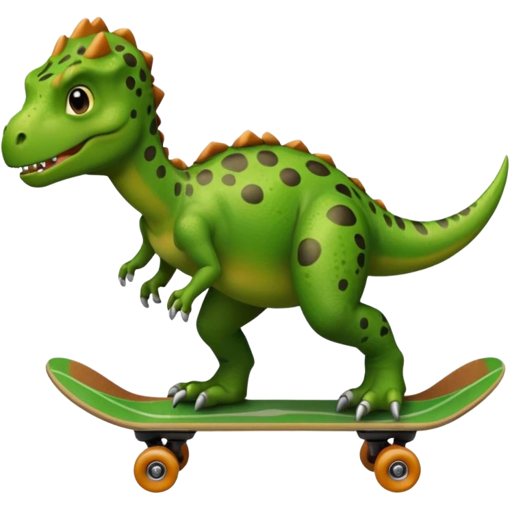Dinosaur on a skateboard emoji